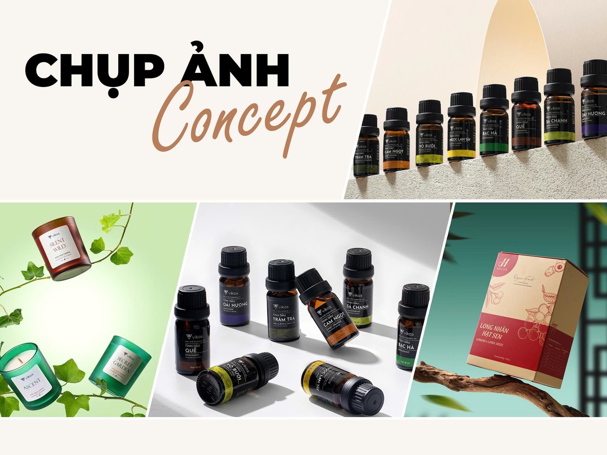 Chụp ảnh concept — nến thơm, tinh dầu, hộp quà